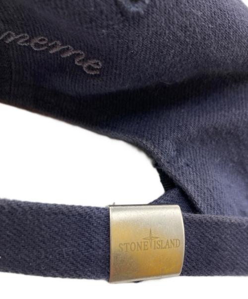 STONE ISLAND（ストーンアイランド）STONE ISLAND Supreme (シュプリーム) 23AW STONE ISLAND×Supreme コラボｷｬｯﾌﾟ/23AW Denim 6-Panel Cap / デニム 6パネル キャップ/7925901S5 ネイビーの古着・服飾アイテム