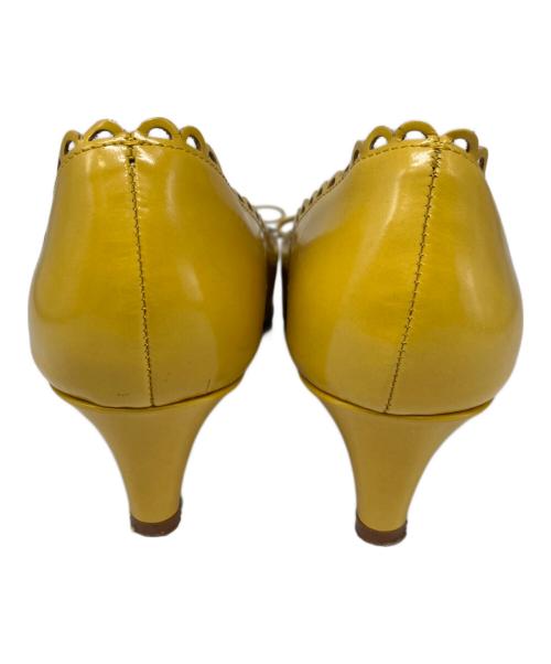 Kate Spade（ケイトスペード）Kate Spade (ケイトスペード) ヒールリボンパンプス イエロー サイズ:5.5の古着・服飾アイテム