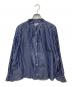 GALLEGO DESPORTES（ギャレゴデスポート）の古着「コットンバンドカラーギャザーシャツ」｜ブルー×ホワイト
