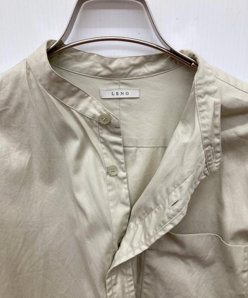 leno（リノ）LENO (リノ) Pullover BAND COLLAR SHIRT/プルオーバーバンドカラーシャツ ベージュの古着・服飾アイテム
