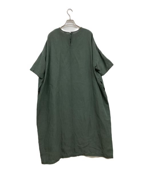KAGURE（カグレ）kagure (カグレ) 24SS『2サイズ展開』リネンレーヨンワイドワンピース//ﾘﾈﾝブレンドワン―ピース/GA45-26M018 グリーンの古着・服飾アイテム