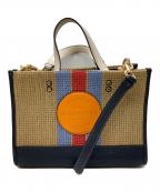 COACHコーチ）の古着「デンプシー キャリーオール ウィズ コーチ パッチ/2WAYバッグ/ショルダーバッグ」｜ナチュラル×ネイビー