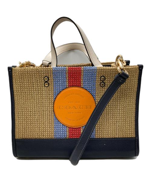 COACH（コーチ）COACH (コーチ) デンプシー キャリーオール ウィズ コーチ パッチ/2WAYバッグ/ショルダーバッグ ナチュラル×ネイビーの古着・服飾アイテム