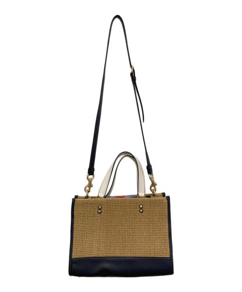 COACH（コーチ）COACH (コーチ) デンプシー キャリーオール ウィズ コーチ パッチ/2WAYバッグ/ショルダーバッグ ナチュラル×ネイビーの古着・服飾アイテム