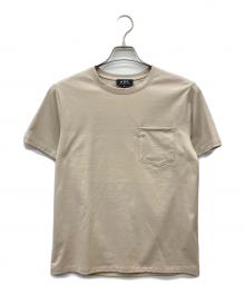 A.P.C.（アーペーセー）の古着「ミニロゴ刺繍ポケットTシャツ」｜ベージュ