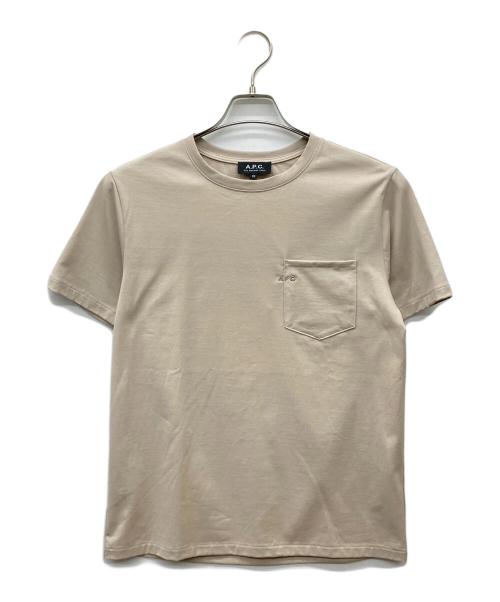 A.P.C.（アーペーセー）A.P.C. (アーペーセー) ミニロゴ刺繍ポケットTシャツ ベージュ サイズ:XSの古着・服飾アイテム
