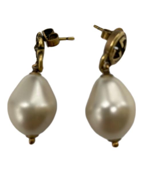 GUCCI（グッチ）GUCCI (グッチ) インターロッキングG パールピアス/インターロッキングG/パールピアス/ピアス ゴールドの古着・服飾アイテム