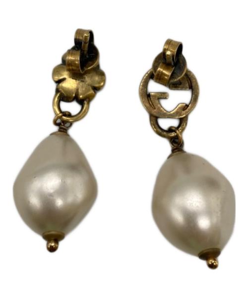 GUCCI（グッチ）GUCCI (グッチ) インターロッキングG パールピアス/インターロッキングG/パールピアス/ピアス ゴールドの古着・服飾アイテム