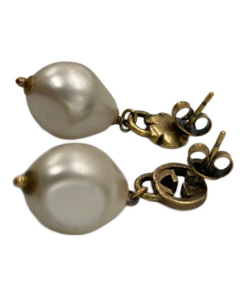 GUCCI（グッチ）GUCCI (グッチ) インターロッキングG パールピアス/インターロッキングG/パールピアス/ピアス ゴールドの古着・服飾アイテム