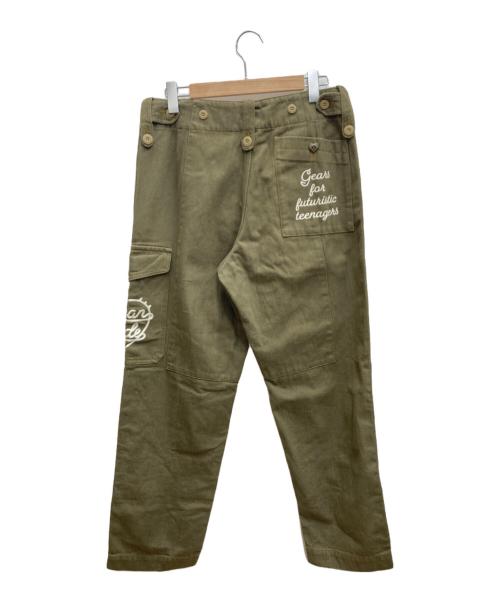 HUMAN MADE（ヒューマンメイド）HUMAN MADE (ヒューマンメイド) Military Denim Cargo Pants/ミリタリーデニムカーゴパンツ/ミリタリーパンツ/カーゴパンツ/デニムパンツ グリーン サイズ:Mの古着・服飾アイテム