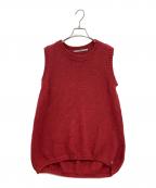 45Rフォーティファイブ・アール）の古着「Rロゴチャームコットンニットベスト」｜レッド