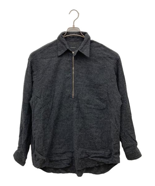 COMOLI（コモリ）COMOLI (コモリ) カシミヤ和紙ハーフジップシャツ チャコールグレー サイズ:3の古着・服飾アイテム