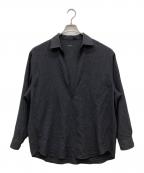 COMOLIコモリ）の古着「ウールビエラ スキッパーシャツ」｜チャコールグレー