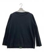 CASEY CASEYケーシーケーシー）の古着「OLIVER ML JERS Long-sleeved T-shirt/オリバーミルコットンボートネックロングスリーブカットソー/長袖カットソー/Tシャツ」｜ブラック
