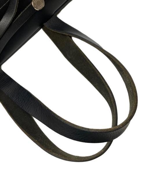 HERMES（エルメス）HERMES (エルメス) エールバッグ カバスMM/トワルオフィシエ カーフレザー/キャンバスレザー/トートバッグ ブラックの古着・服飾アイテム