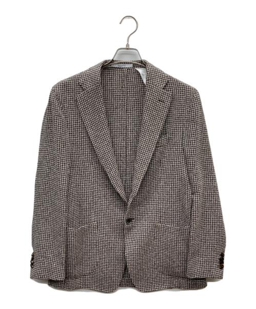 FUGATO（フガート）FUGATO (フガート) ハウンドトゥース ジャケット ブラウン サイズ:48の古着・服飾アイテム