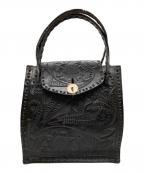 Carving Tribesカービングトライブス）の古着「カービングレザートートバッグ/トートバッグ」｜ブラック