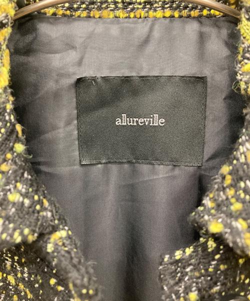allureville（アルアバイル）allureville (アルアバイル) リングツイードステンカラージャケット イエロー×ブラック サイズ:FREEの古着・服飾アイテム