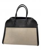 THE ROWザ ロウ）の古着「Margaux 15 キャンバス レザートートバッグ」｜ブラック×ベージュ