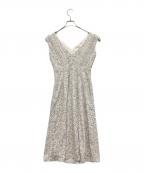 HER LIP TOハーリップトゥ）の古着「Lace Trimmed Floral Dress/レース トリムド フローラル ドレス/ノースリーブワンピース/ワンピース」｜グリーン×ホワイト