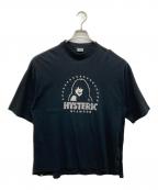 Hysteric Glamourヒステリックグラマー）の古着「STAR CIRCLE WOMAN刺繍 ビッグTシャツ/ロゴTシャツ/01191CT01」｜ブラック