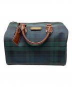 POLO RALPH LAURENポロ・ラルフローレン）の古着「ブラックウォッチチェックミニボストンバッグ/ミニボストンバッグ/ボストンバッグ」｜グリーン