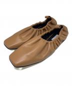 PELLICO SUNNYペリーコサニー）の古着「アンクレットギャザーバレエシューズ」｜ブラウン