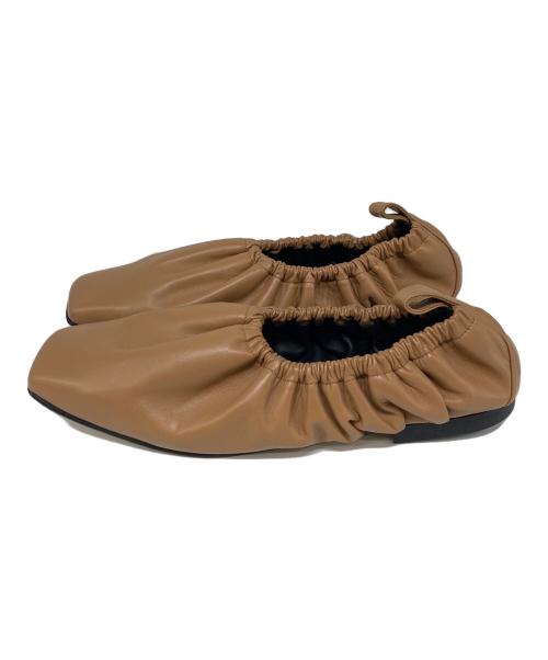 PELLICO SUNNY（ペリーコサニー）PELLICO SUNNY (ペリーコサニー) アンクレットギャザーバレエシューズ ブラウン サイズ:38の古着・服飾アイテム