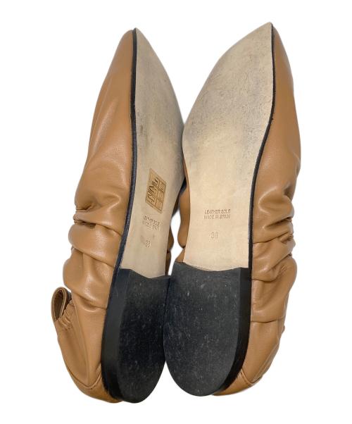 PELLICO SUNNY（ペリーコサニー）PELLICO SUNNY (ペリーコサニー) アンクレットギャザーバレエシューズ ブラウン サイズ:38の古着・服飾アイテム