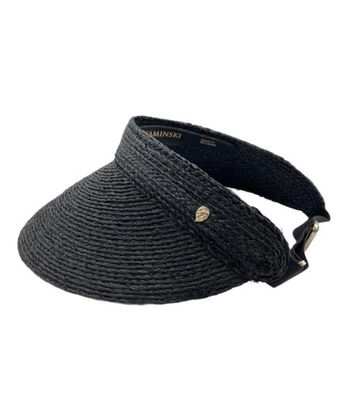 HELEN KAMINSKI（ヘレンカミンスキー）HELEN KAMINSKI (ヘレンカミンスキー) KIRSTEN ラフィアサンバイザー/サンバイザー/帽子 ブラックの古着・服飾アイテム