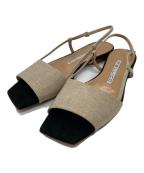 PELLICOペリーコ）の古着「スクエアトゥスリングバックサンダル/ストラップサンダル/サンダル」｜ベージュ