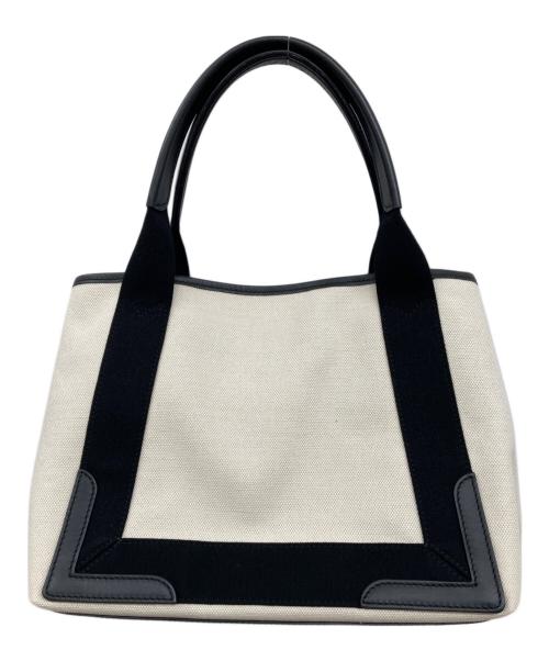 BALENCIAGA（バレンシアガ）BALENCIAGA (バレンシアガ) NAVY CABAS S ネイビーカバス トートバッグ/ハンドバッグ/キャンバスバッグ アイボリー×ブラックの古着・服飾アイテム