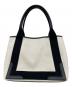 BALENCIAGA (バレンシアガ) NAVY CABAS S ネイビーカバス トートバッグ/ハンドバッグ/キャンバスバッグ アイボリー×ブラック：54000円