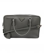 PRADAプラダ）の古着「SAFFIANO LUX  BALTICO 2WAY ハンドバッグ/サフィアーノ ラックス バルティコ/ショルダーバッグ」｜グレー