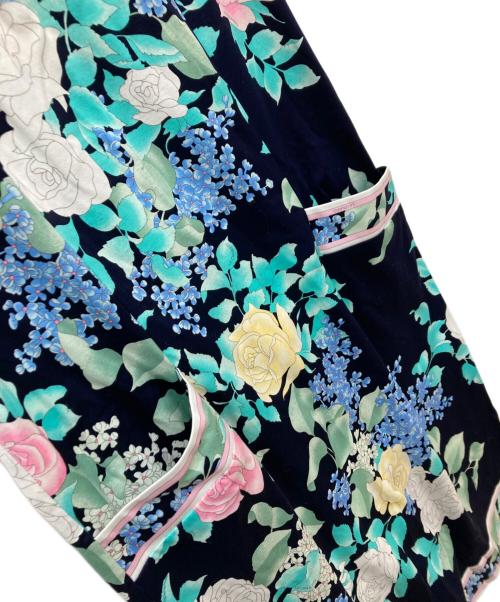 LEONARD（レオナール）LEONARD (レオナール) 総柄コットンワンピース/花柄ワンピース/半袖ワンピース ネイビー サイズ:38の古着・服飾アイテム