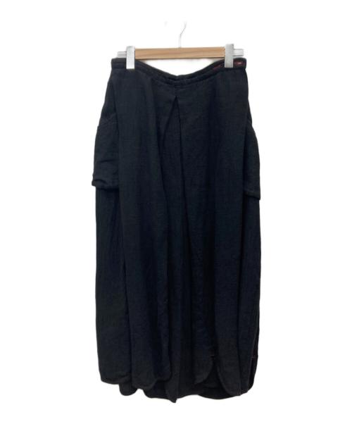 KAPITAL（キャピタル）KAPITAL (キャピタル) スーパーワイドリネンスカートパンツ ブラック サイズ:1の古着・服飾アイテム