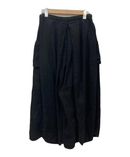 KAPITAL（キャピタル）KAPITAL (キャピタル) スーパーワイドリネンスカートパンツ ブラック サイズ:1の古着・服飾アイテム