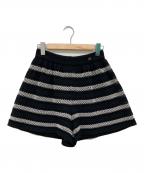 CHANELシャネル）の古着「ボーダーショートパンツ/ニットパンツ/ハーフパンツ」｜ブラック