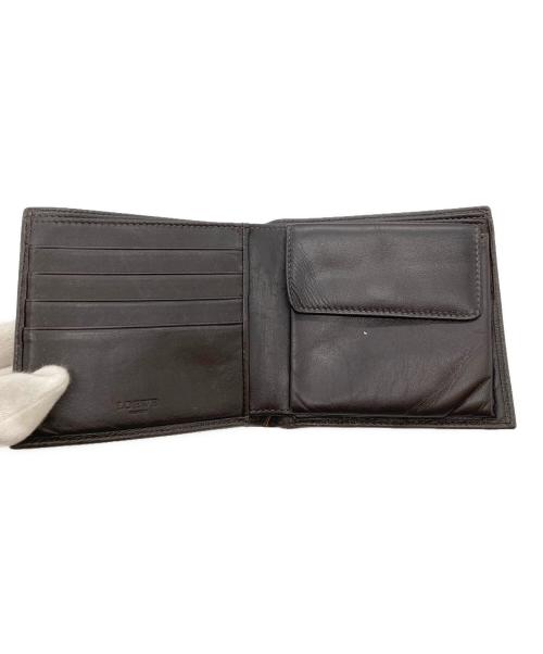 LOEWE（ロエベ）LOEWE (ロエベ) コンパクトウォレット/二つ折り財布/アナグラム ブラウンの古着・服飾アイテム