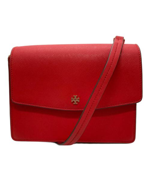 TORY BURCH（トリーバーチ）TORY BURCH (トリーバーチ) サフィアーノレザー フラップショルダーバッグレザーバッグ レッドの古着・服飾アイテム