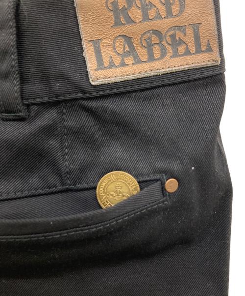 Vivienne Westwood RED LABEL（ヴィヴィアンウエストウッドレッドレーベル）Vivienne Westwood RED LABEL (ヴィヴィアンウエストウッドレッドレーベル) アシンメトリータックデザインデニムパンツ/ブラックデニムパンツ/変形パンツ/archive ブラック サイズ:38の古着・服飾アイテム