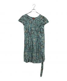 Vivienne Westwood RED LABEL（ヴィヴィアンウエストウッドレッドレーベル）の古着「ブルドック スカーフ柄ワンピース/半袖ワンピース/archive」｜ブルー