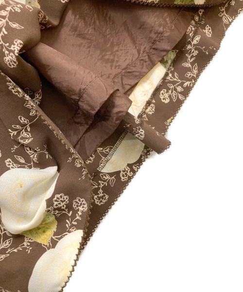 KANEKO ISAO（カネコ イサオ）KANEKO ISAO (カネコ イサオ) レトロ花柄 ノースリーブワンピース ブラウン サイズ:不明の古着・服飾アイテム