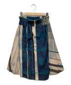 tamaki niimeタマキ ニイメ）の古着「chotan skirt/チョタンスカート」｜ベージュ×ネイビー