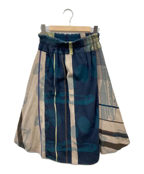 tamaki niime（タマキ ニイメ）tamaki niime (タマキ ニイメ) chotan skirt/チョタンスカート ベージュ×ネイビー サイズ:freeの古着・服飾アイテム