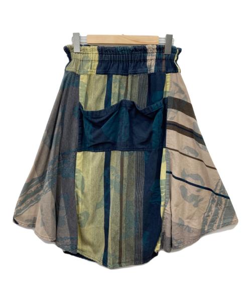 tamaki niime（タマキ ニイメ）tamaki niime (タマキ ニイメ) chotan skirt/チョタンスカート ベージュ×ネイビー サイズ:freeの古着・服飾アイテム
