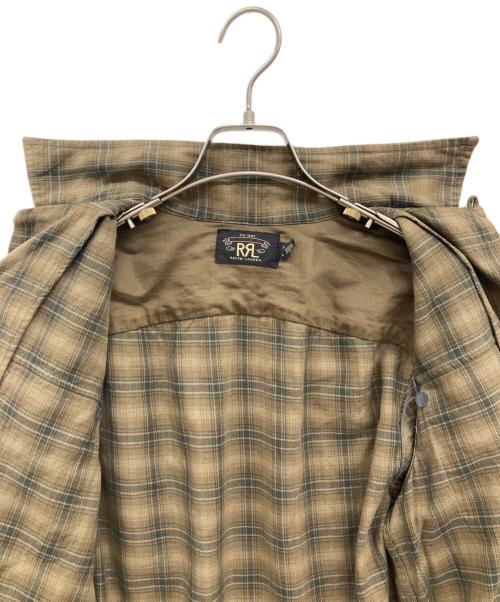 RRL（ダブルアールエル）RRL CARTER CAMP LONG SLEEVE SPORT SHIRT/カーターキャンプﾛﾝｸﾞｽﾘｰﾌﾞシャツ/カーターキャンプシャツ/オンブレチェックシャツ/チェックシャツ/782840997001 カーキ サイズ:XSの古着・服飾アイテム