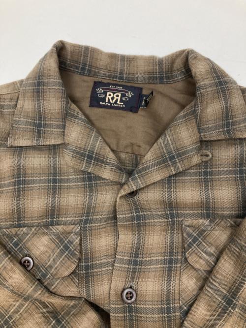 RRL（ダブルアールエル）RRL CARTER CAMP LONG SLEEVE SPORT SHIRT/カーターキャンプﾛﾝｸﾞｽﾘｰﾌﾞシャツ/カーターキャンプシャツ/オンブレチェックシャツ/チェックシャツ/782840997001 カーキ サイズ:XSの古着・服飾アイテム