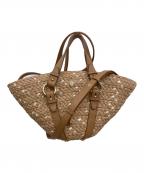 HELEN KAMINSKIヘレンカミンスキー）の古着「WIDE BRAID FLECK MINI/ラフィアワイドブレード ミニシ/ョルダーバッグ」｜ナチュラル