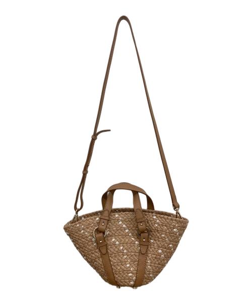 HELEN KAMINSKI（ヘレンカミンスキー）HELEN KAMINSKI (ヘレンカミンスキー) WIDE BRAID FLECK MINI/ラフィアワイドブレード ミニシ/ョルダーバッグ ナチュラルの古着・服飾アイテム